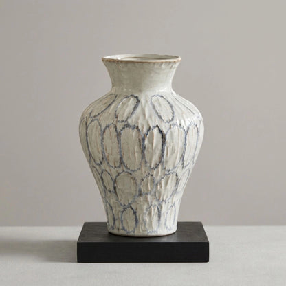 Blue-Veined Stone Design Decorative Flower Vase