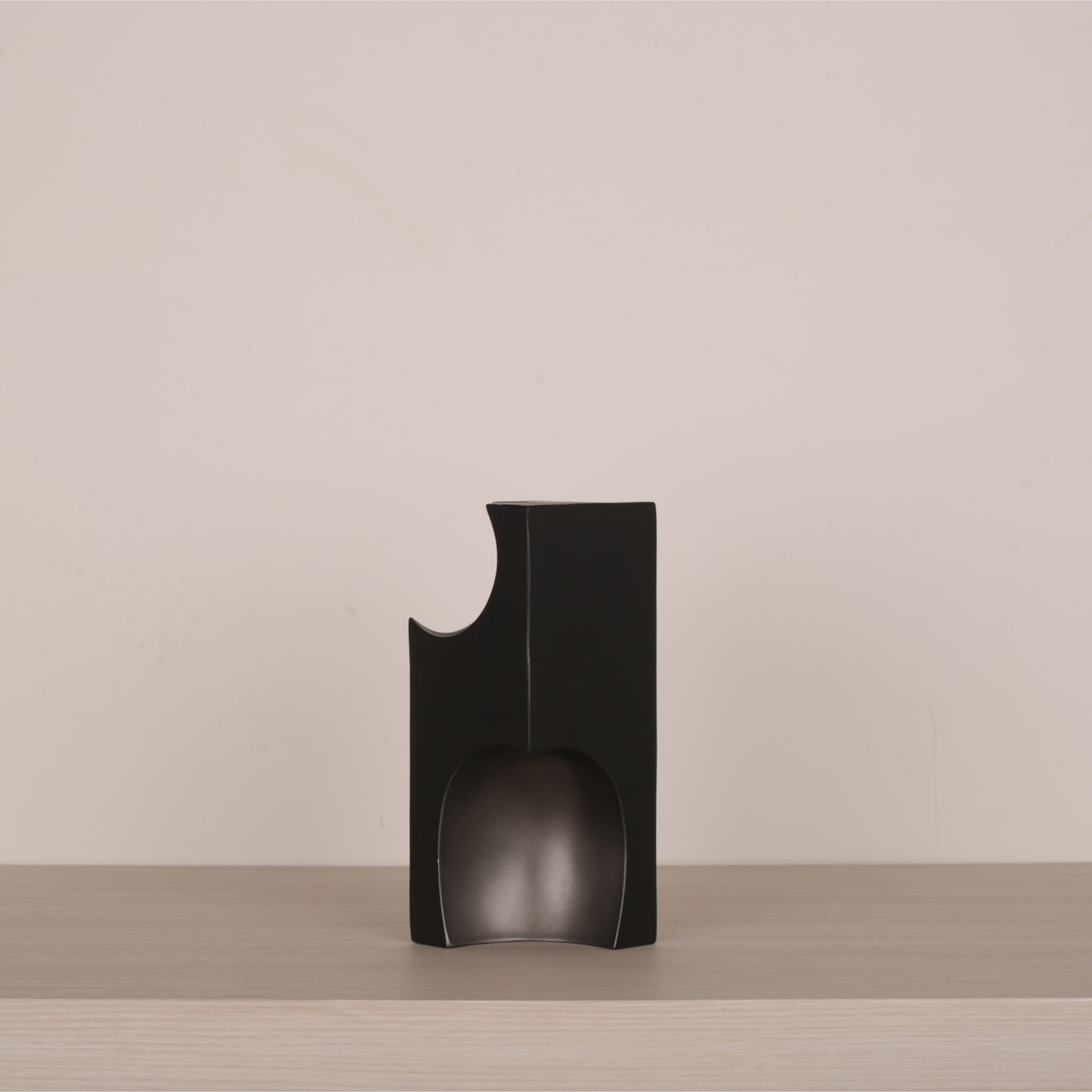 Black Resin Inside Cube Design Geometric Sculpture