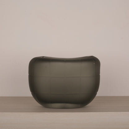 Grey Glass Geometry Shape Vase