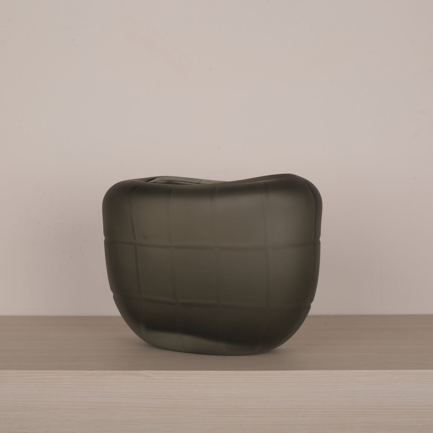 Grey Glass Geometry Shape Vase