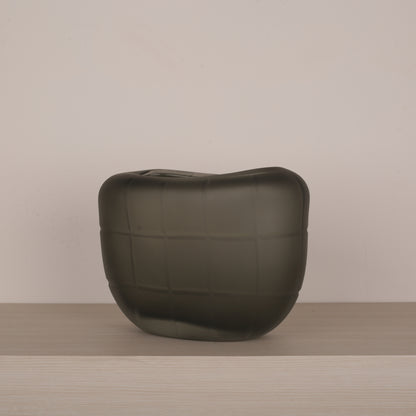 Grey Glass Geometry Shape Vase