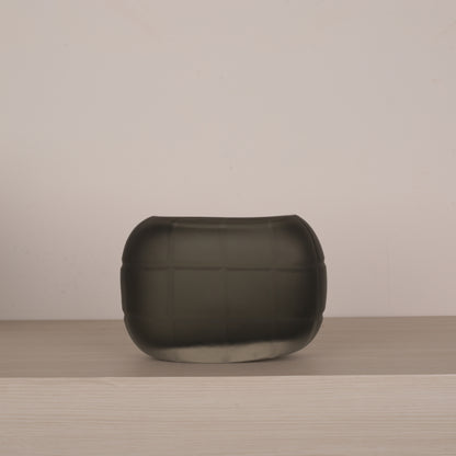Grey Glass Geometry Shape Vase