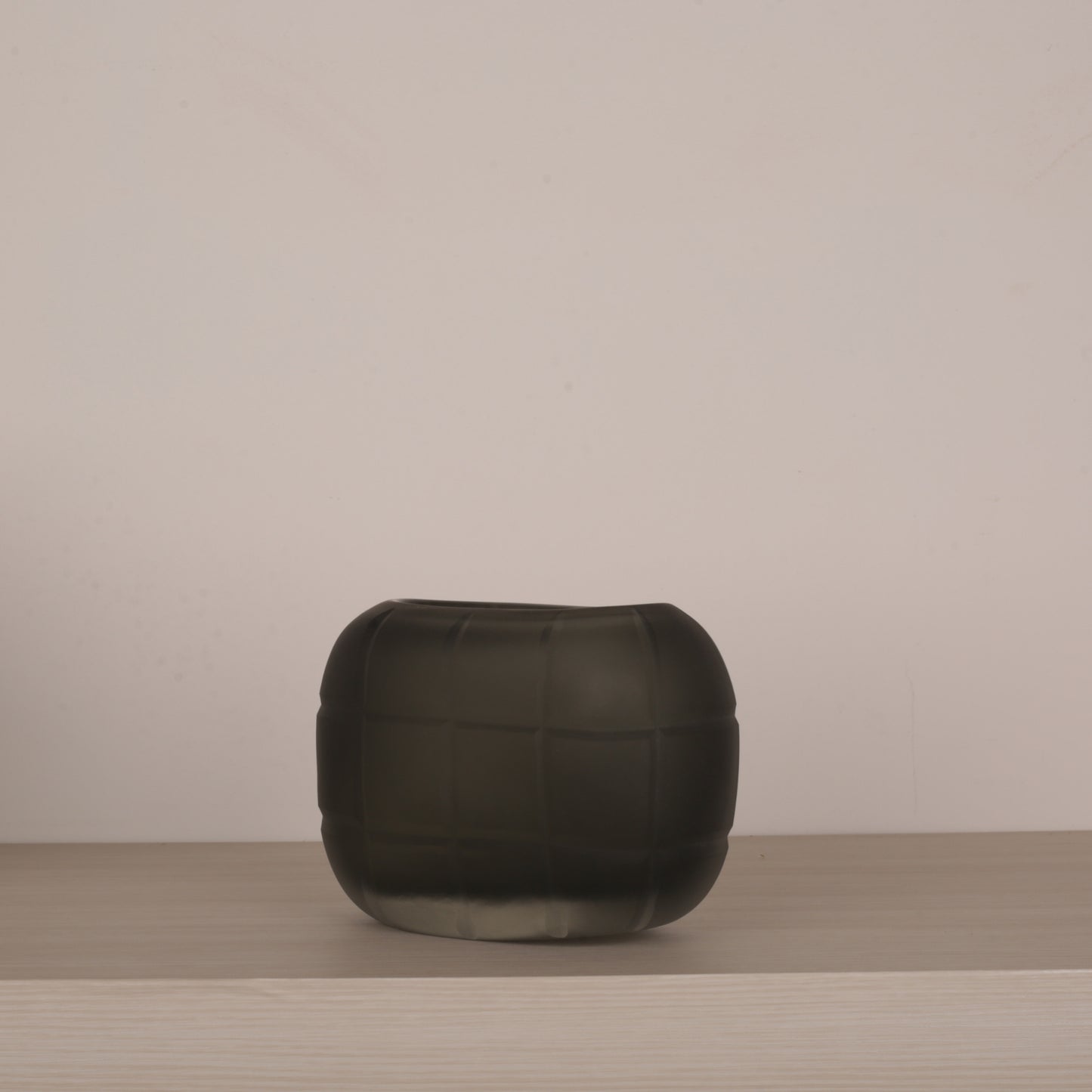 Grey Glass Geometry Shape Vase