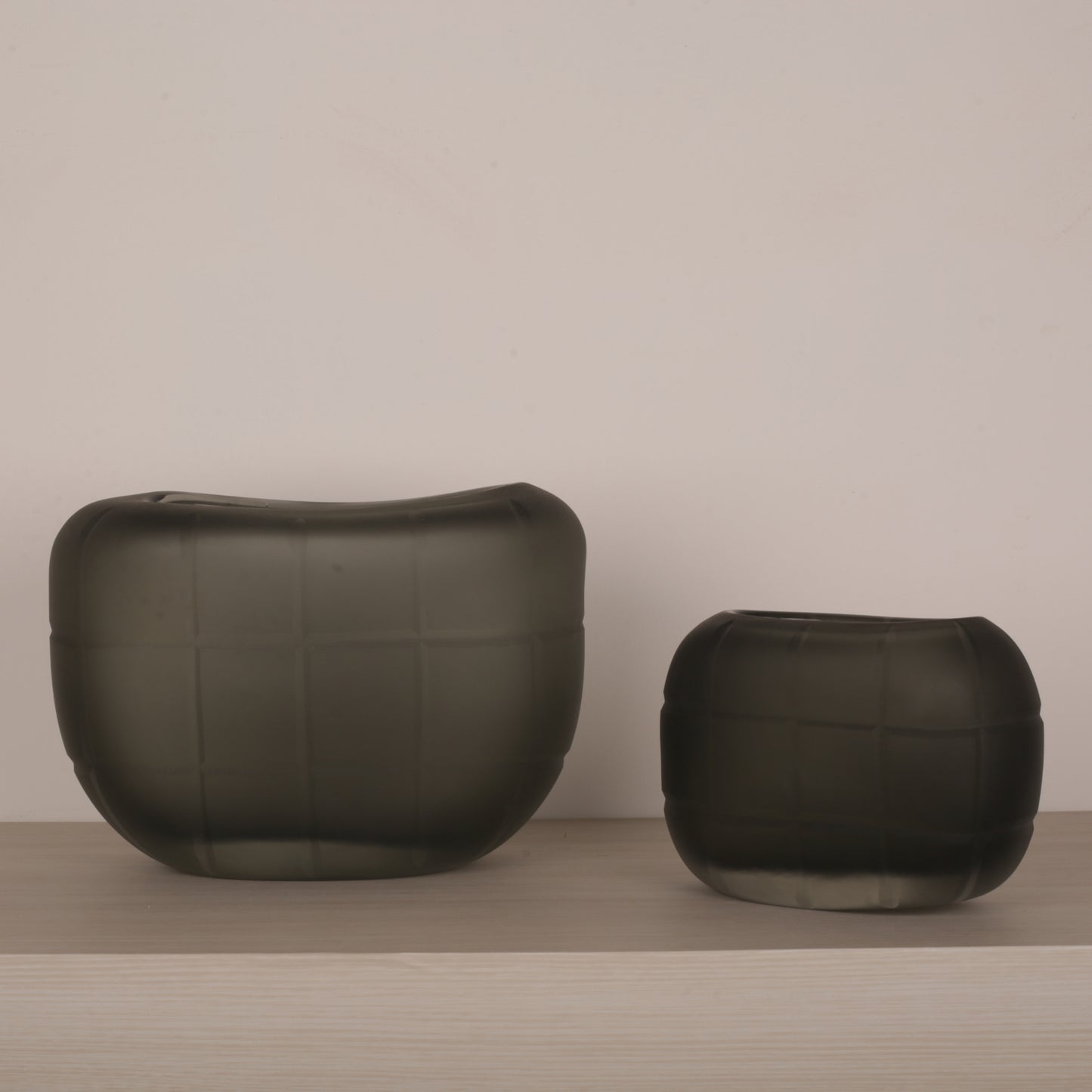 Grey Glass Geometry Shape Vase