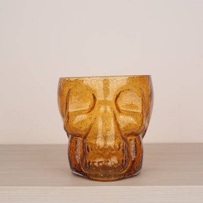 Skull Shape Colored Glass Decorative Vase