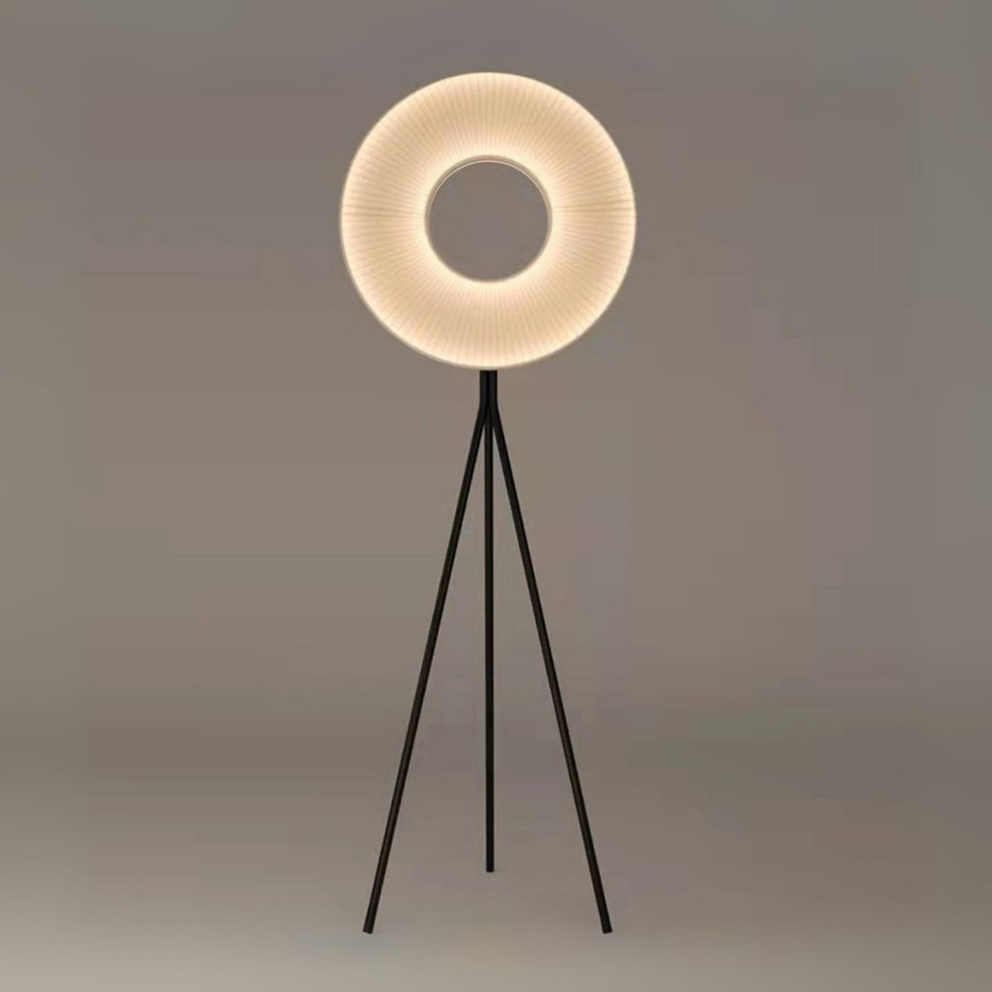 Fabric Pleated LED Disc Floor Lamp