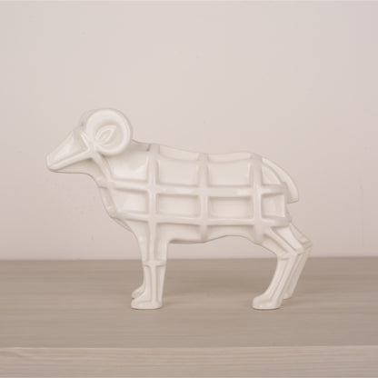 White Ceramic Animal Figurine Tabletop Décor