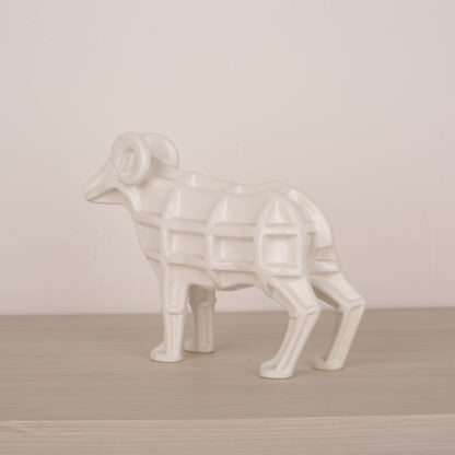 White Ceramic Animal Figurine Tabletop Décor