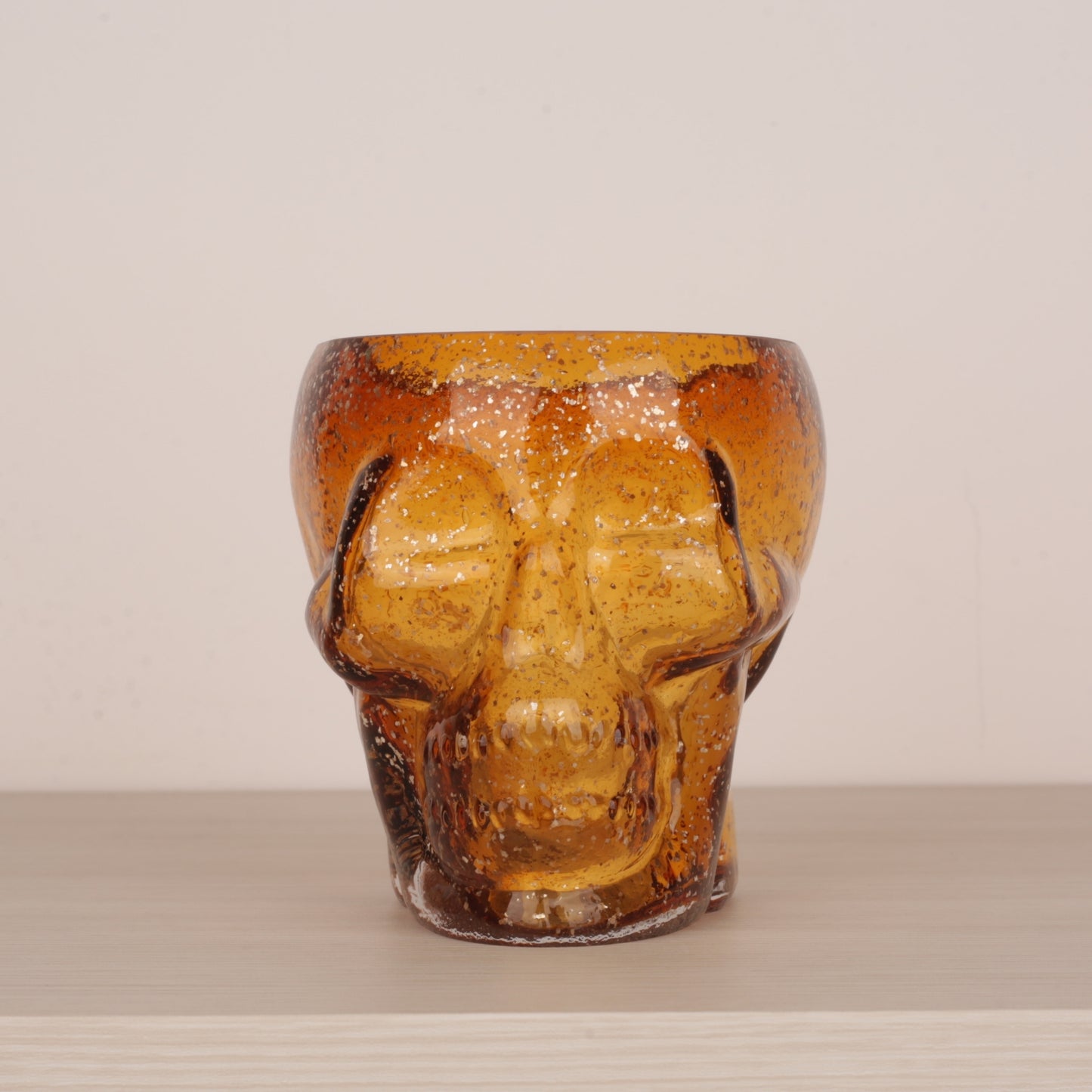 Skull Shape Colored Glass Decorative Vase