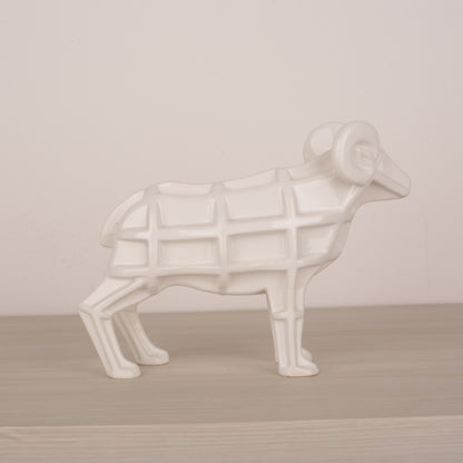 White Ceramic Animal Figurine Tabletop Décor