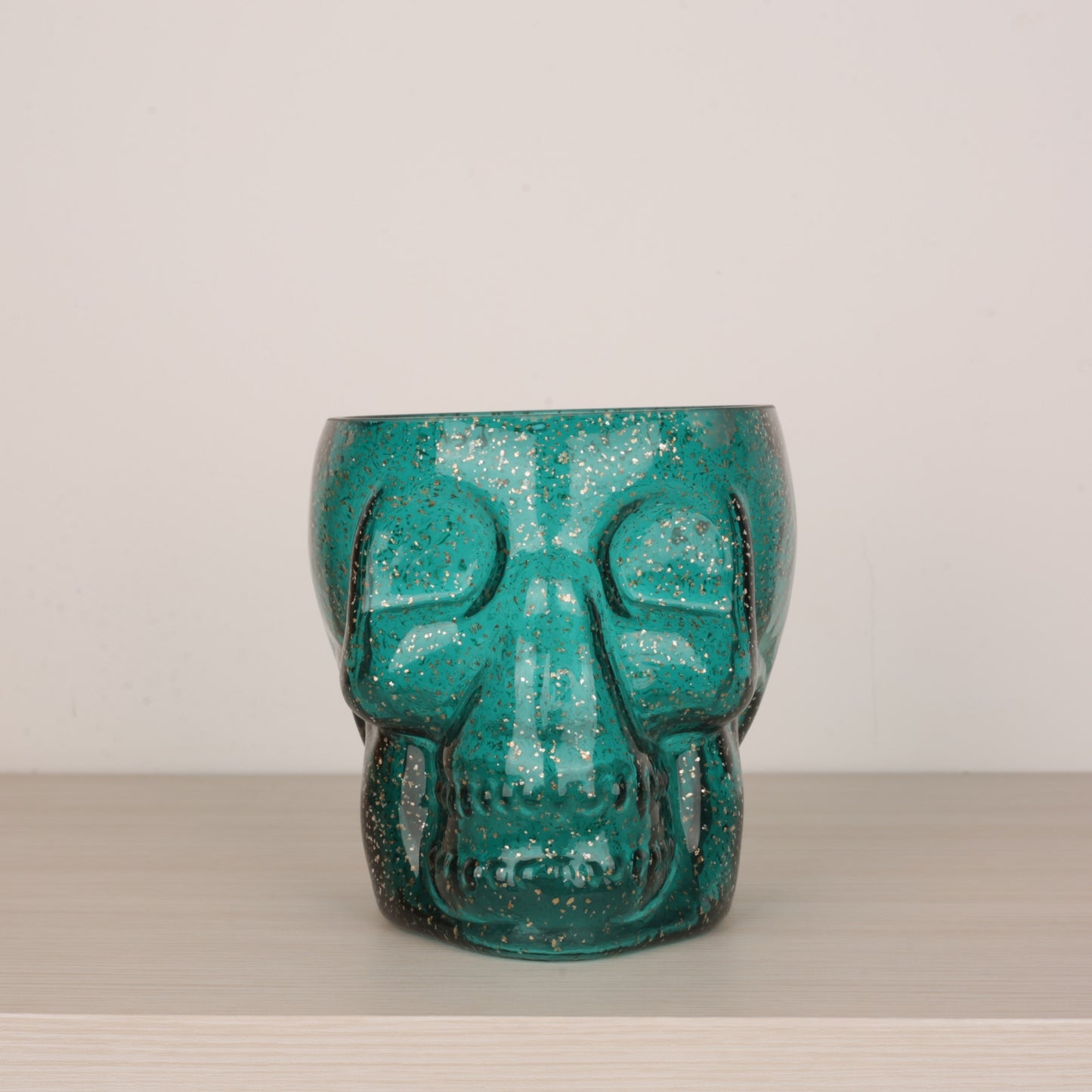 Skull Shape Colored Glass Decorative Vase