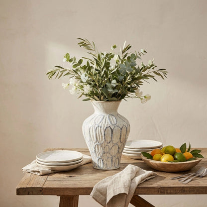 Blue-Veined Stone Design Decorative Flower Vase