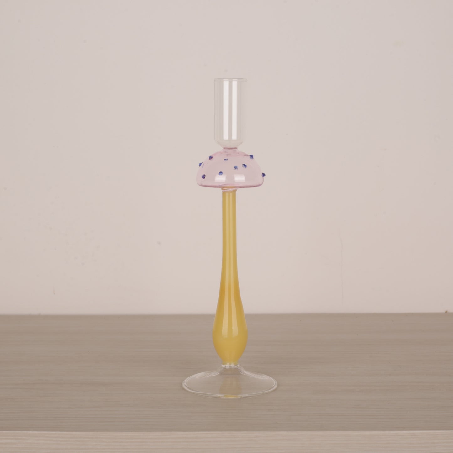 Glass Decorative Mushroom Shape Candle Holder