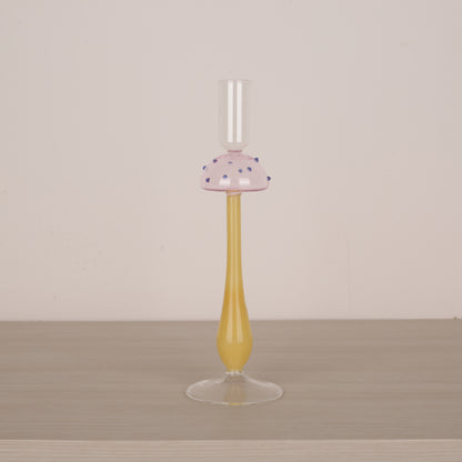 Glass Decorative Mushroom Shape Candle Holder