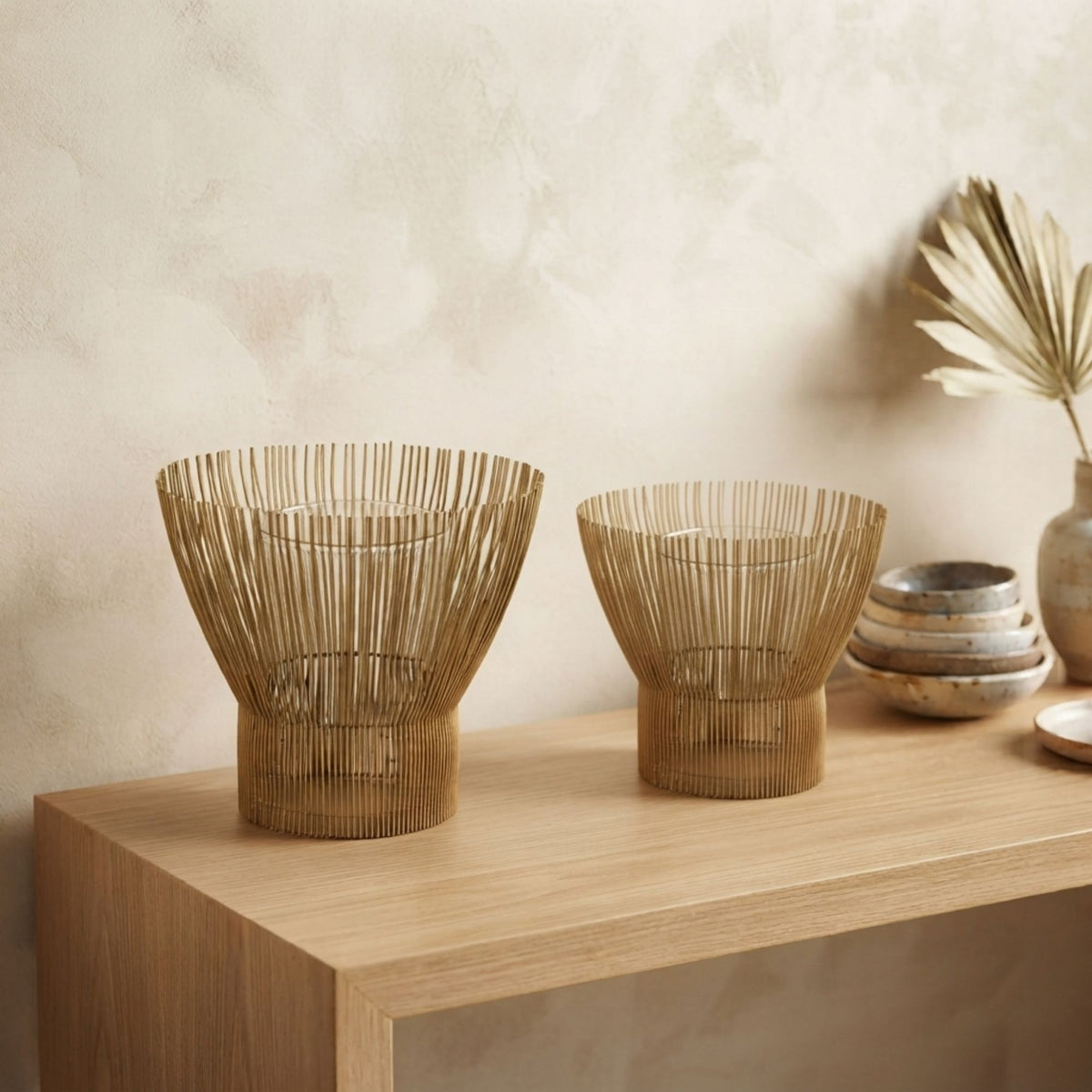 Gold-Threaded Candle Holder