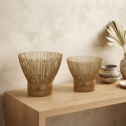 Gold-Threaded Candle Holder