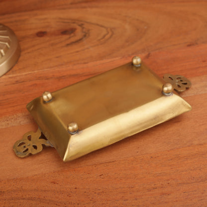 Golden Metal Carved Small Tray