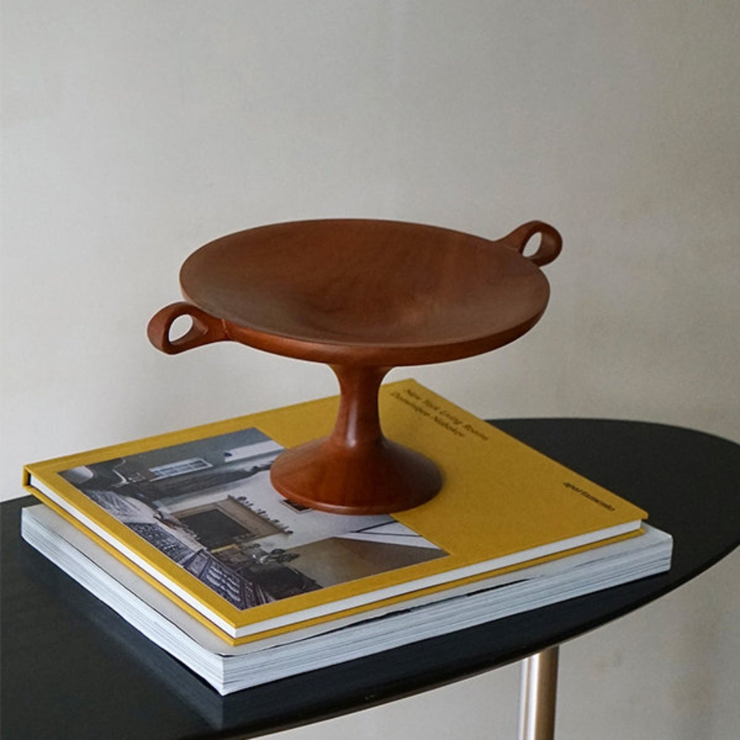Solid Wood Fruit Plate - Walnut Color