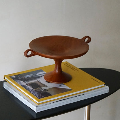 Solid Wood Fruit Plate - Walnut Color