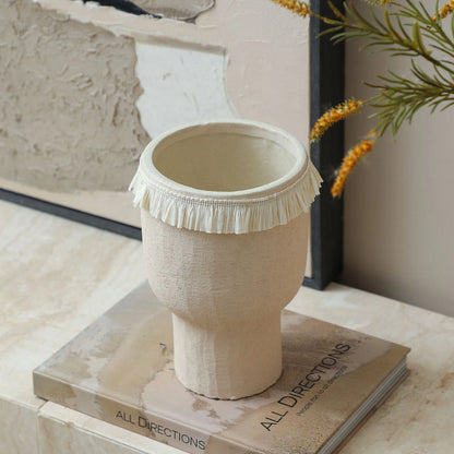 Lace Beige Tone Flower Vase