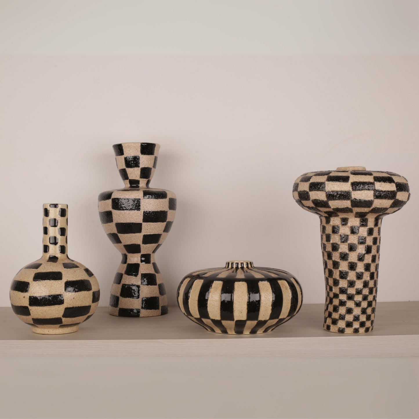 Tall and Oblate Sand Tabletop Vase