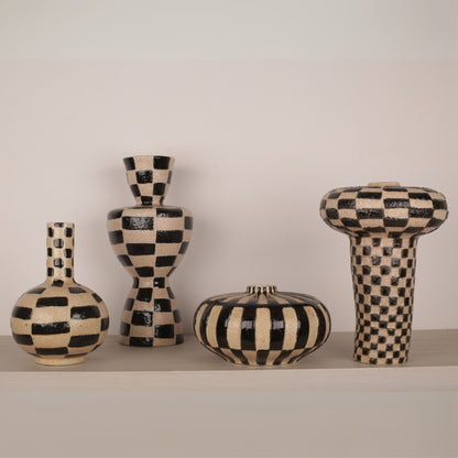 Tall and Oblate Sand Tabletop Vase