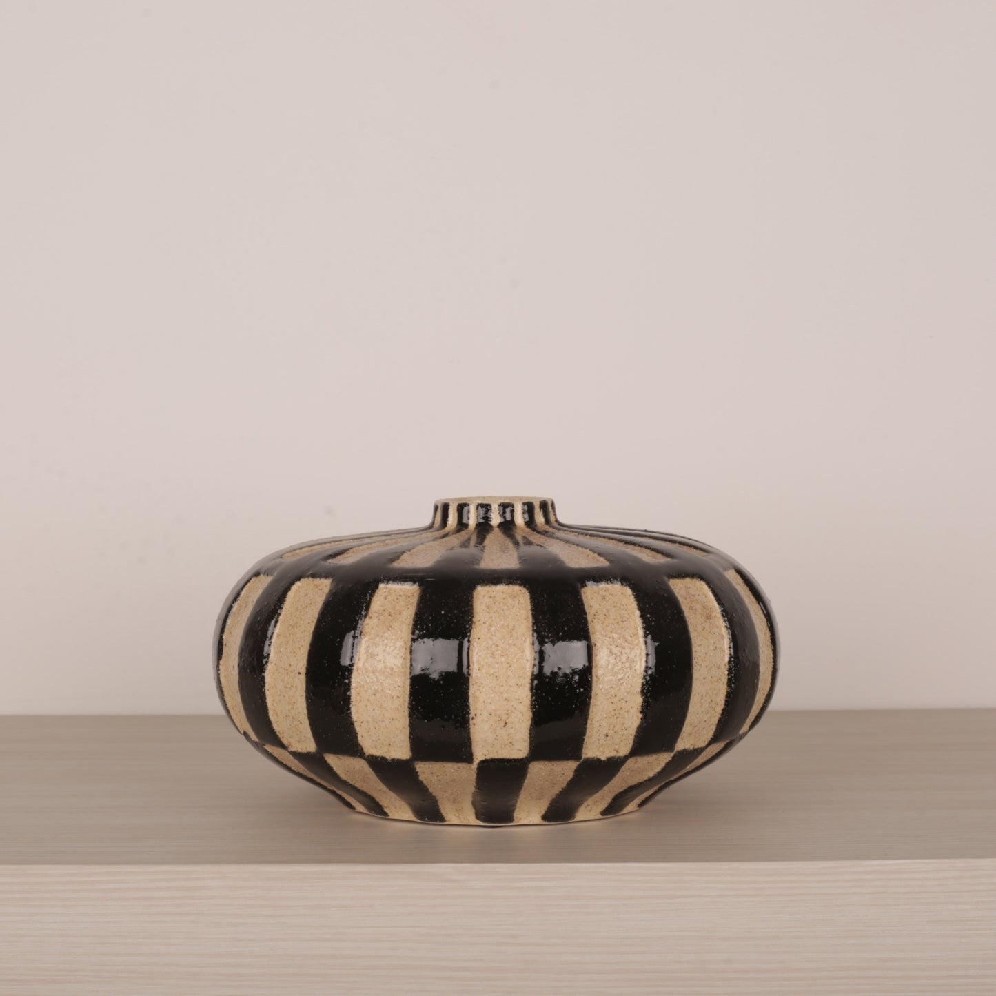 Tall and Oblate Sand Tabletop Vase