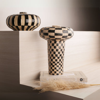 Tall and Oblate Sand Tabletop Vase