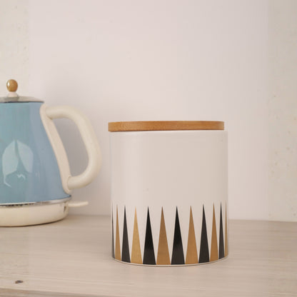 Ceramic Jar with Wooden Lid