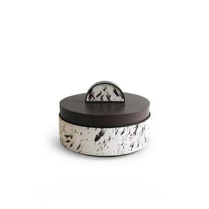 Horse Hair Solid Wood Round Jewelry Box