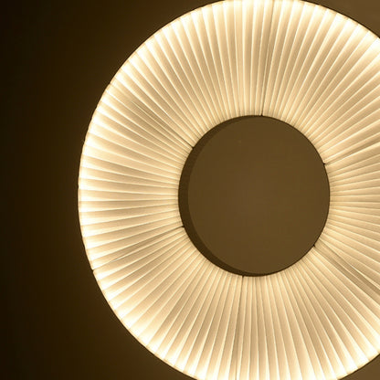 Fabric Pleated LED Disc Floor Lamp