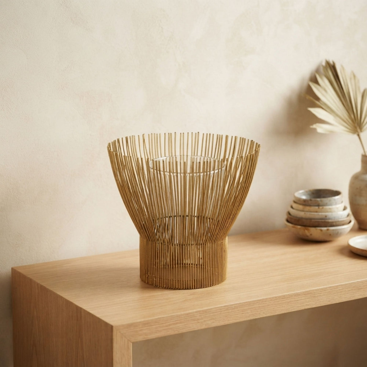 Gold-Threaded Candle Holder