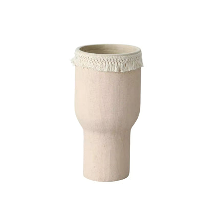 Lace Beige Tone Flower Vase