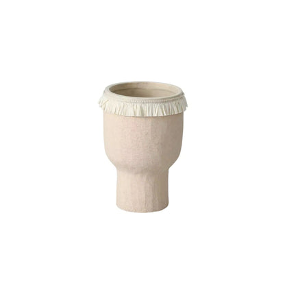 Lace Beige Tone Flower Vase