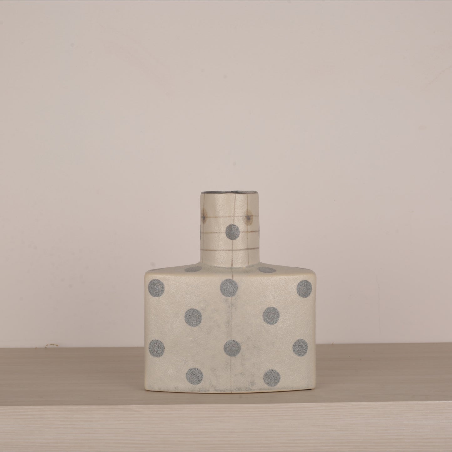Dusty Blue Abstract Design Flower Vase