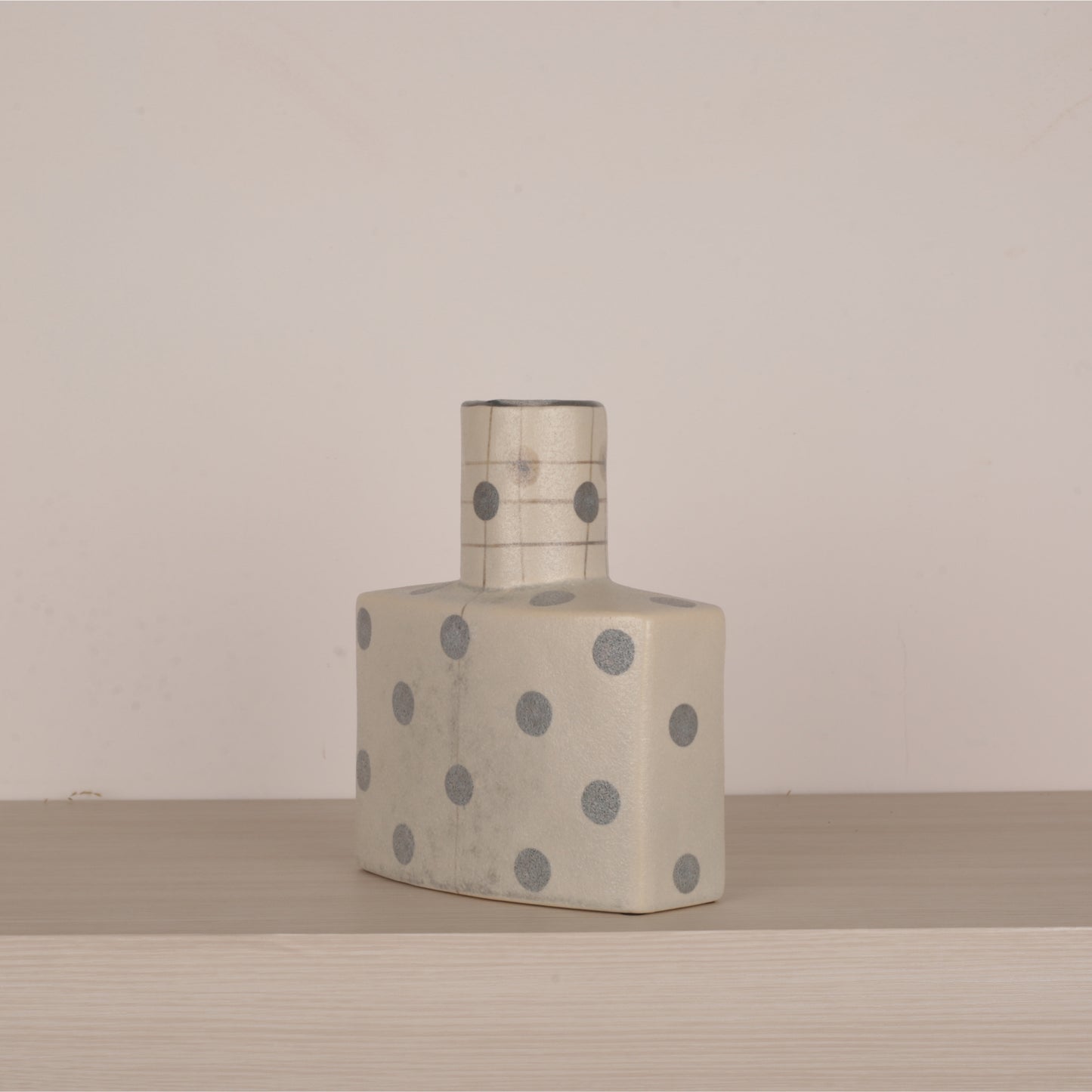 Dusty Blue Abstract Design Flower Vase