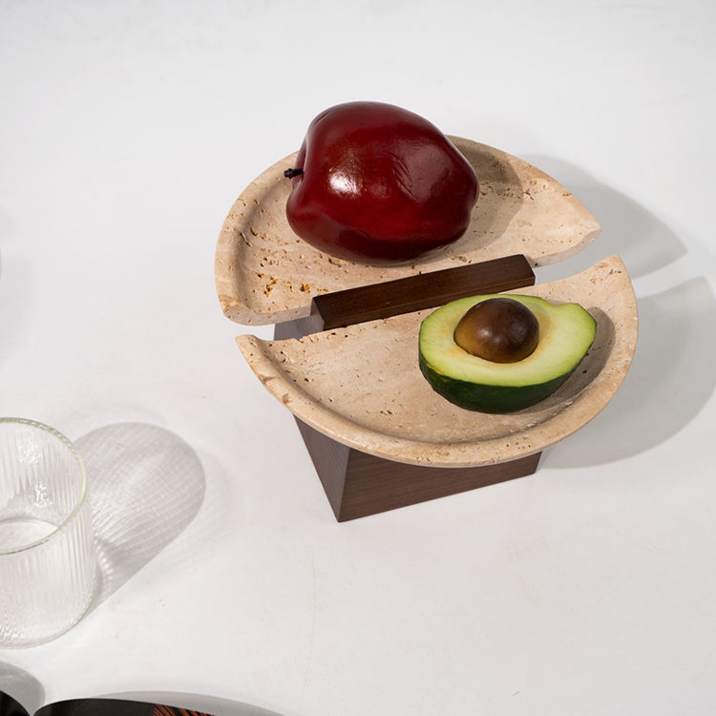 Brown Wood Cave Stone Desktop Tray