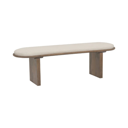 Oatmeal Wood Base Bench