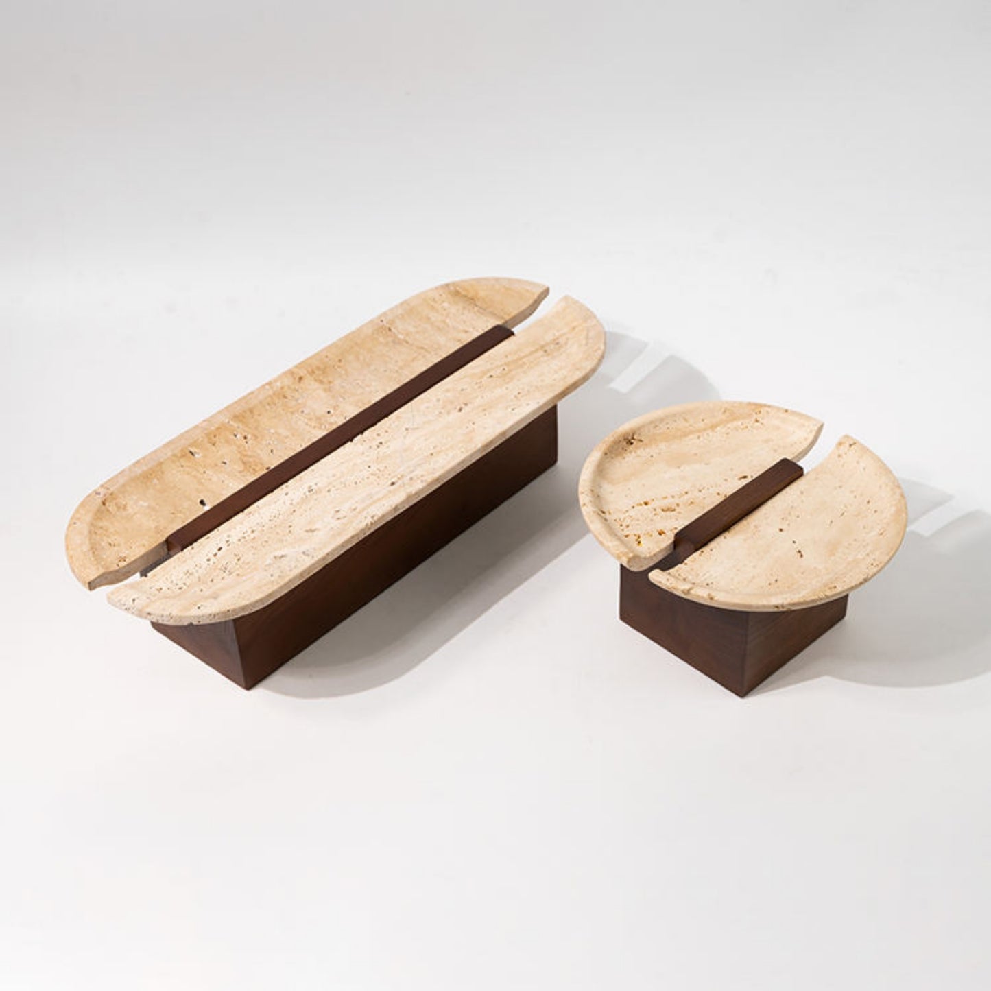 Brown Wood Cave Stone Desktop Tray
