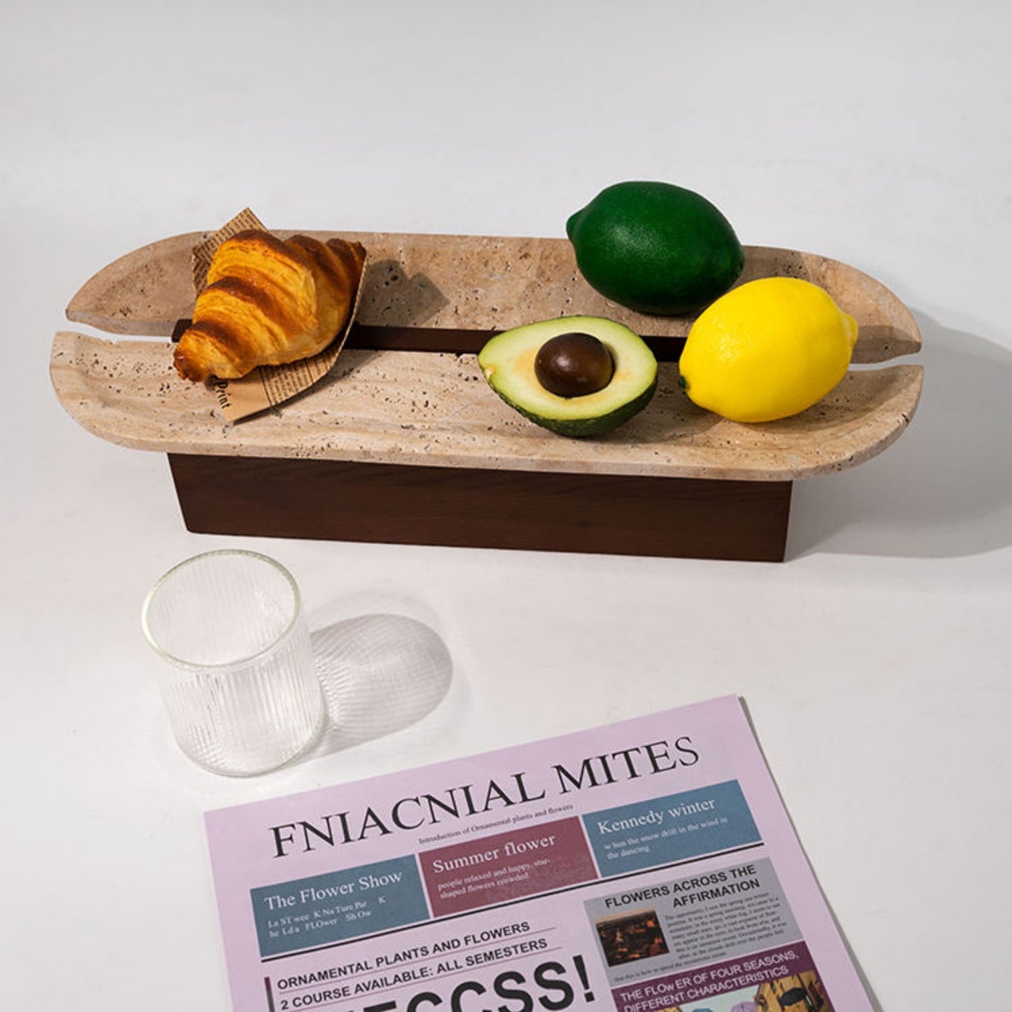 Brown Wood Cave Stone Desktop Tray