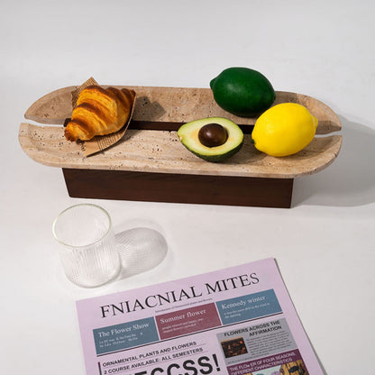 Brown Wood Cave Stone Desktop Tray