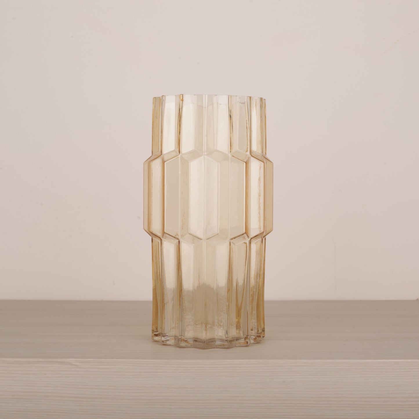 Handblown Light Amber Glass Flower Vase