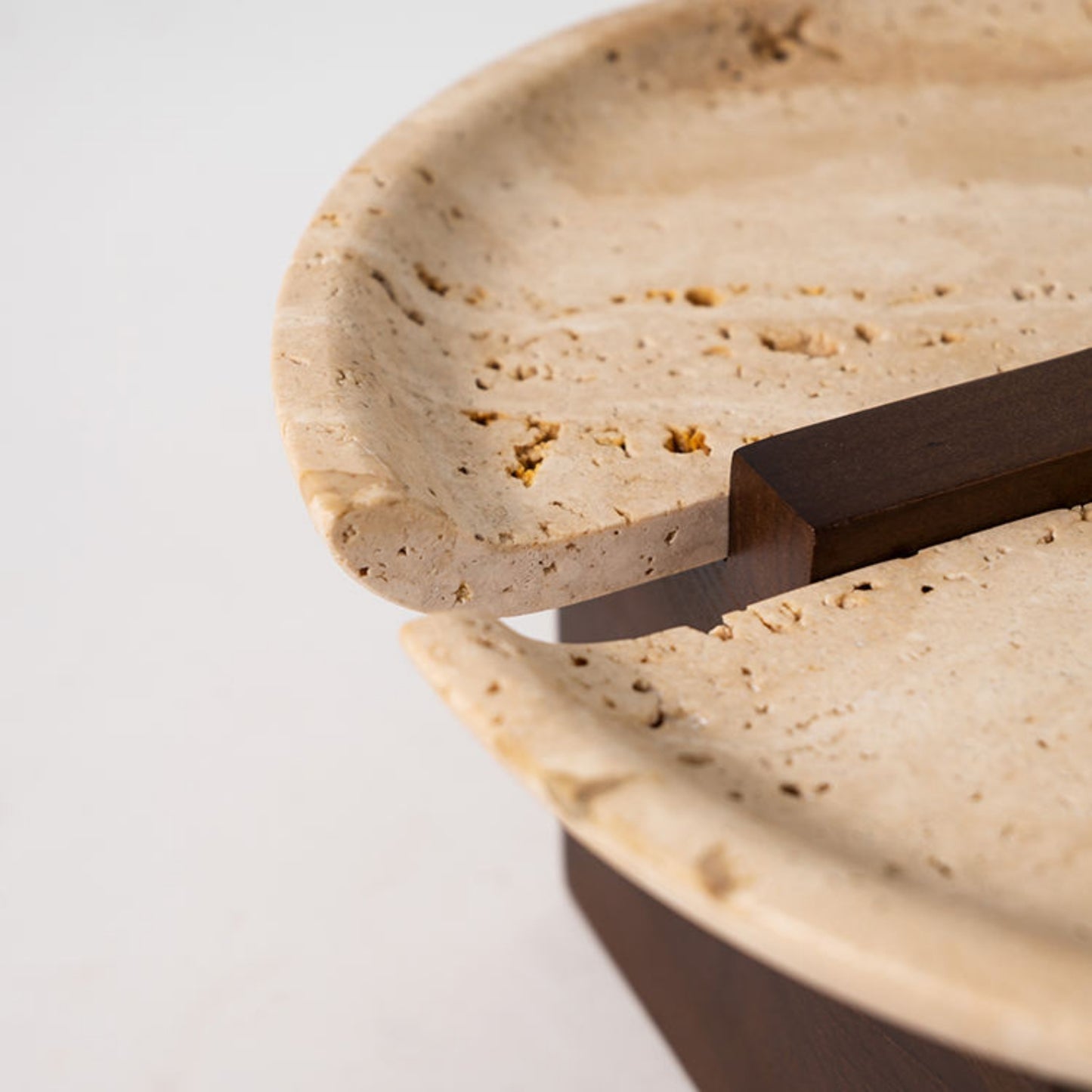 Brown Wood Cave Stone Desktop Tray