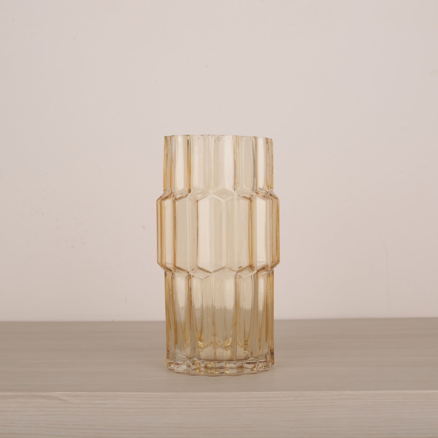Handblown Light Amber Glass Flower Vase