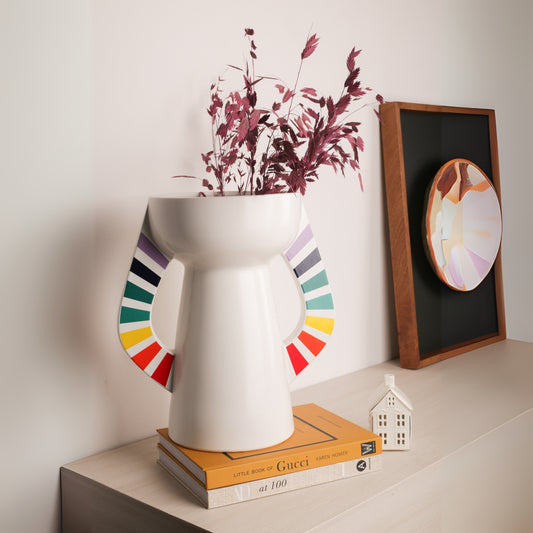 Colorful Handle Table Décor Flower Vase
