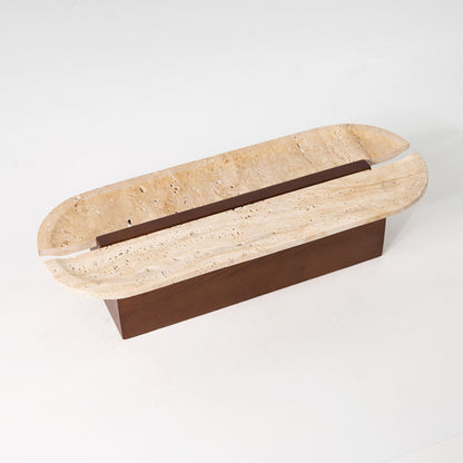 Brown Wood Cave Stone Desktop Tray