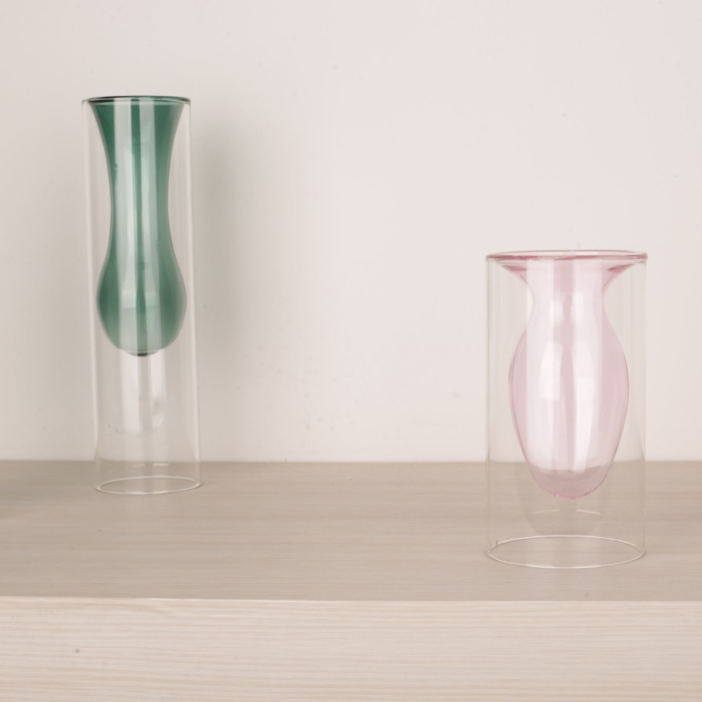 Handblown Colored Bud Glass Vase
