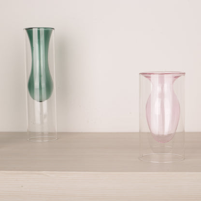 Handblown Colored Bud Glass Vase