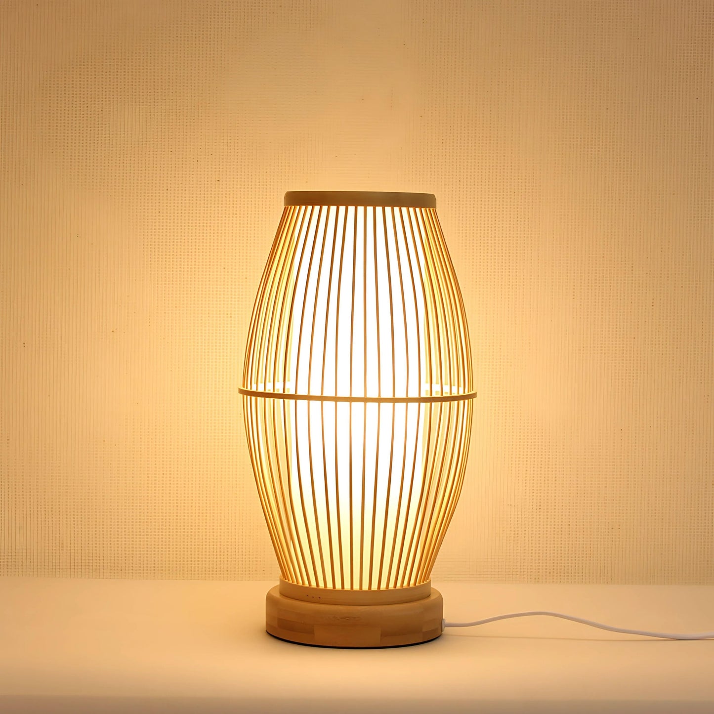 Handmade Bamboo Woven LED Table Lamp