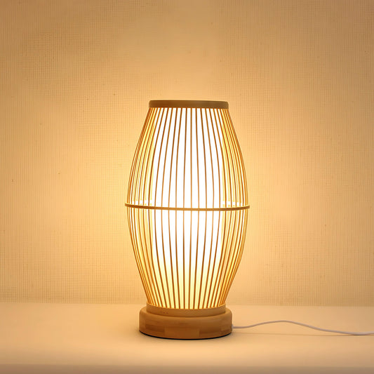 Handmade Bamboo Woven LED Table Lamp
